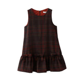 DAIIIBABYYY  -  Homemade Autumn Winter Vintage Vest Dress French New Year Atmosphere Cherry Red Plaid Woolen Vest Skirt Classic Bow Plaid Dress