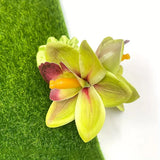 DAIIIBABYYY  -  1pc solid color artificial fabric Hawaiian phalaenopsis flower hair tie，suitable for seaside vacations, Wedding，daily hair ties