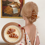Daiiibabyyy  Bread Hair Claw for Women Funny Kawaii Ponytail Clip Personalized Hairclip Hair Ornament Apparel Accessories Creative Women Gift