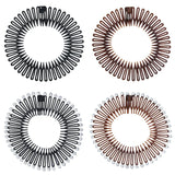 Daiiibabyyy  2pcs Rhinestone Plastic Full Circle Stretch Diamond Flexible Comb Teeth Headband Hair Band Clip Face Wash Fixed Hair Accessories