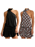 Daiiibabyyy  Women s Floral Print Spaghetti Strap Summer Dress V-Neck Sleeveless Beach Mini Dress Casual Sundress for Vacation