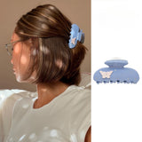 Daiiibabyyy  Blue Butterfly Hair Claw Clips for Women Medium Acrylic Jaw Clips Romantic Floral Moon Rhinestone Hair Accessories Elegant Gift