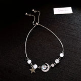 Daiiibabyyy  Cat's Eye Zircon Star Moon Pulling Bracelet for Women 2025 Korean Fashion Sweet Bracelets Design Sense Handkerchief Jewelry