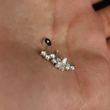 Daiiibabyyy  1Pcs Fashion Silver Color Angel Wings Heart Stud Earrings For Women Punk Hip Hop Metal Spiral Ear Bone EarringsY2K Jewelry Gifts