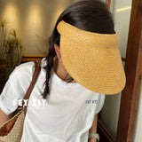 Daiiibabyyy Knit Soild Summer Big Brim Sun Hat Ladies Women Girls Fashion Designer Bucket Street Cap