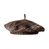 Daiiibabyyy  Autumn Winter British Color Plaid Flying Saucer Hat for Women Autumn Style Versatile Retro Checked Beret Fashion Painter Cap