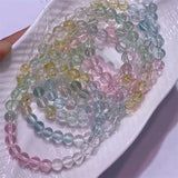 DAIIIBABYYY  -  7MM Natural Colored Topaz Bracelet Jewelry For Woman Men Healing Fengshui Stretch Fashion Gift 1PCS