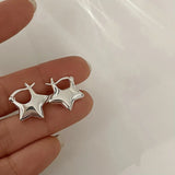Daiiibabyyy Silver Plated Star Earrings for Women Girl Birthday Gift Jewelry Dropshipping Wholesale