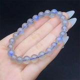 DAIIIBABYYY  -  8MM Natural Gray Moon Stone Bracelet Gemstone Crystal Jewelry For Women Healing Bohemia Holiday Gift 1pcs