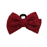 Daiiibabyyy Elegant Solid Colour Big Bow Hair Clips Woman Ponytail Claw Clip Sparkling Clips Hairpin Girls Headdress Hair Accessories Gifts