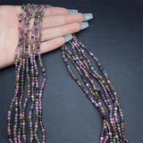 DAIIIBABYYY  -  3MM Natural Tourmaline Triple Circle Bracelet Women Healing Gemstone Crystal Strand Lovers Jewelry Gift 1PCS