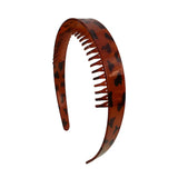 Daiiibabyyy  Leopard Print Wide Tooth Hair Headband Teeth for Women Non Slip Resin Hair Hoop Styling Hair Accessories for Thick Thin Hair
