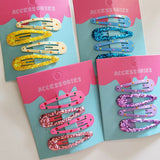 DAIIIBABYYY  -  4pc Cute Colorful Sparkling BB Hair Side Clips Hairpin for Girls Women Child Holiday Party Gift Hair Accessories Ornament