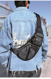 Daiiibabyyy  Portable Nylon Men Chest Bag Multi Compartment Large Capacity Shoulder Bag Adjustable Strap Multi Storage Pouch Outdoor Sports