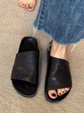 Daiiibabyyy  Comfortable Thick Bottomed Slip-On Sandals Women's Half Slip Birkenshoes Summer Outdoor Wear Couples Version Anti-Slip Slippers