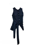 DAIIIBABYYY  -  Women's O-neck Sleeveles  Thin Knitted Vests Ladies Summer Lace-up Slim Waist Single-breasted Tank Tops Female Clothing