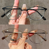 Daiiibabyyy  Fashionable Cat Eye Reading Glasses for Men and Women, High-definition Anti Blue Light Presbyopia Glasses, 0 To+400