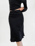 DAIIIBABYYY  -  Summer New Polka Dot Butterfly Knot Color Block A- Line Midi Skirt Fish Tail Short Skirt Women's Hot Girl Half-length Skirt