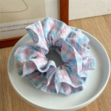 DAIIIBABYYY  -  Ins Hot Sale High-Grade Fashion Handcrafted  Fabric Colorful Elastic Scrunchies For Women Girls Refreshing Ponytail Head Rope