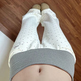 Daiiibabyyy  Summer American Retro Polka Dot Trousers High Waist Striped Patchwork Female Clothing Casual Printed Fashionable Bootcut Pants