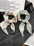 Daiiibabyyy  New French Sweet Pastoral Floral Hair Scarf Girls Light Thin Head Scarf Triangular Scarf Women Retro Fashion Versatile Headwear