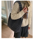 Daiiibabyyy  Korean Women Fashion Grunge Fur Bag Vintage All Match Streetwear Ins Handbags Casual Y2k Aesthetic Trendy Shoulder Underarm Bags