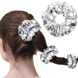 Daiiibabyyy  6pcs Square Sequin Sequin Hair Rope Super Shiny Retro Disco Rubber Bands Set Flashy Ponytail Holder Women's Hair Ties Headdress