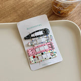 Daiiibabyyy  4 Ladies' Hair Clips Set Korean Polka Dot Dopamine Cute Kawaii Sweet Hair Clips Fashion Versatile Hair Accessories For Children