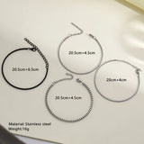Daiiibabyyy  4 Pcs Set Retro Sliver Color Stainless Steel Chain Bracelet for Men Women Couple Simple Personality Jewelry Accessories Gifts