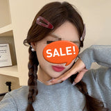 DAIIIBABYYY  -  6pc Retro European and American Plaid Red BB Hairpin Hair Side Clips for Women Girls Gift Hair Accessories Headwear Ornament