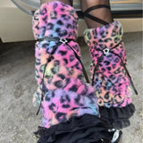Daiiibabyyy  Winter Y2K Gothic Punk Subculture Colourful Leopard Print Warm Leggings Shibuya Hot Girl Retro Trend Dazzle Straps Leggings