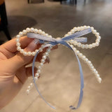 Daiiibabyyy  Women's Hair Clips Korean Version Kawaii Hair Tie Hair Accessories Set Pearl Bow Hair Clip Girl Half Tie Hair Clip Sweet Style