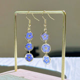 Daiiibabyyy  Blue Forget Me Not Flower Tassel Earrings Handmade Eternal Flower Earring Jewelry Mother's Day Valentine's Day Gifts