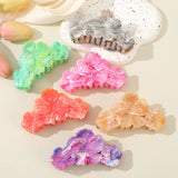 Daiiibabyyy  Flower Korean Hair Claw Women Simple Acetic Acid Hair Crab Hairpin Fashion Hair Accessories Festival Gift Shark Clip Headwear