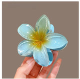 Daiiibabyyy  Bohemian Flower Hair Claw Clip For Women Sweet Floral Hair Claws Crab Clamp Barrettes Hawaiian Headwear Beach Accessories Girl