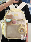 Daiiibabyyy  Japanese Cute Girl Student Schoolbags Women's Two-dimensional Small Appetite Transparent Ita Backpacks Large-capacity Backpack