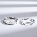 Daiiibabyyy  2Pcs Sun Moon Lover Couple Rings For Women Men Silver Color Adjustable Open Finger Ring Wedding Jewelry Valentine's Day Gifts