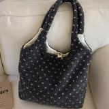 Daiiibabyyy  Korean Women Fashion Grunge Fur Bag Vintage All Match Streetwear Ins Handbags Casual Y2k Aesthetic Trendy Shoulder Underarm Bags
