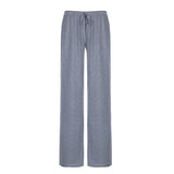 Daiiibabyyy  Casual Striped Pants Draped Floor-Length Women Autumn All-season Multiple Styles High Waist Tie Straight Comfortable Home Pants
