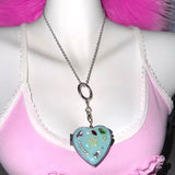 Daiiibabyyy  Harajuku Kawaii Glitter Blue Star Pendant Necklaces for Women Y2K Charm 90s Aesthetic Crystal Mirror Necklace Accessories Punk