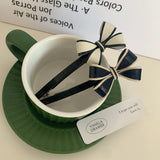 DAIIIBABYYY  -  Korean New Retro Knotbow Hair Accessories Fashion Black White Acetic Acid One Word Hair Clip Spring Clip For Woman Girls