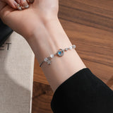 Daiiibabyyy  Cat's Eye Zircon Star Moon Pulling Bracelet for Women 2025 Korean Fashion Sweet Bracelets Design Sense Handkerchief Jewelry