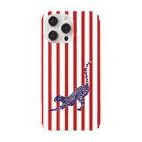 Daiiibabyyy  Crystal transparent white IND red and white striped spotted leopard phone case for iPhone 11 12 13 14 15 16 17 Pro Max