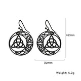 DAIIIBABYYY  -  Triangle Celtic Knot Crescent Edge Stainless Steel Earrings for Women's Fashion and Elegant Talisman Jewelry Gifts