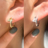 Daiiibabyyy  1 Pair Simple Ear Buckle for Women Fashion Copper Plated with Golded Design Hoop Earrings Fashion Jewelry Gifts