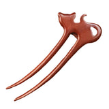 Daiiibabyyy  Elegant Wood Wooden Hair Stick Vintage Style Handmade Craft Hanfu Hairpin Cat Flower Rabbit Deer Chinese Style Hairpin Women