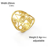 DAIIIBABYYY  -  Retro Evil Eye Open Ring Stainless Steel Star of David Cross Adjustable Ring Suitable for Women Witch Knot Symbol Jewelry Gift