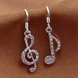 Daiiibabyyy  Stylish Music Note Drop Women Gift Drop Earring Fashion Accessories Crystal Dangle Earrings Jewelry