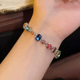 DAIIIBABYYY  -  Light Luxury Crystal Beads Necklace for Women Girl Colorful Zircon Bracelet Fine Jewelry Candy Color Y2K Chokers Birthday Gifts