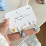 DAIIIBABYYY  -  Cute Funny Monster Eyes Stud Earrings Set Women Y2K Kpop Fashion C-Shape Earring Set Goth Jewelry brincos Accessories